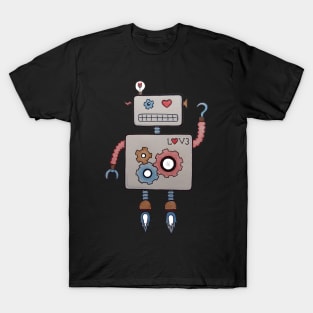 Robot in Love - Cartoon Robot with Heart Eye T-Shirt